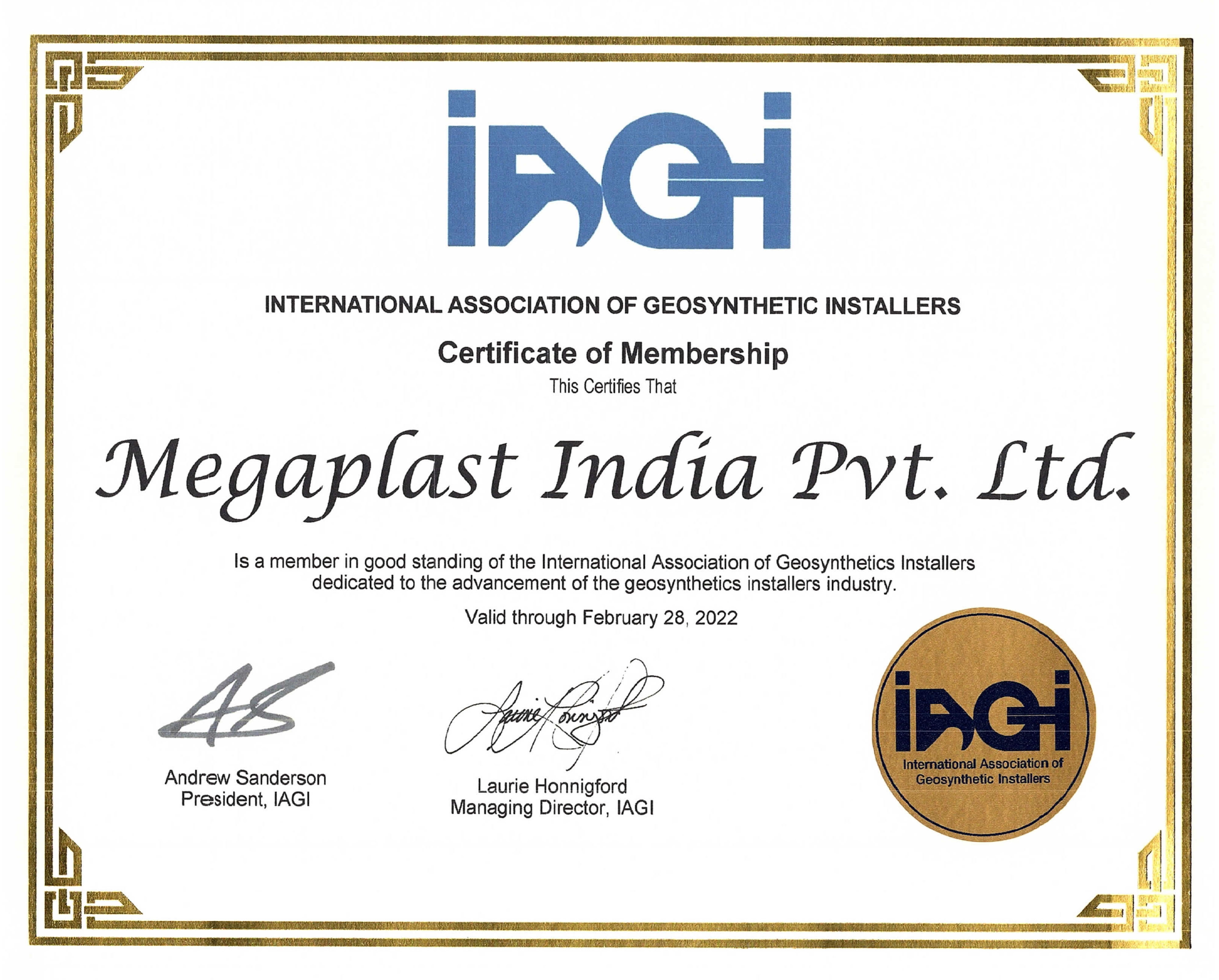 Megaplast is a member of IAGI